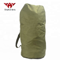 Sac de sport YAKEDA à chargement par le haut en toile Oxford vert olive 65L, grand sac de surplus imperméable en polyester