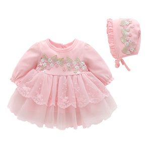 Offerte calde 2020 moda primavera e <span class=keywords><strong>autunno</strong></span> <span class=keywords><strong>neonata</strong></span> pizzo principessa vestito vestiti del bambino vestiti del neonato abbigliamento del bambino - Product Image 2