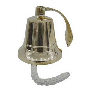 Cloche en laiton doré poli brillant avec logo personnalisé du Titanic, style nautique décoratif, cloches murales pour décoration d'événements de mariage - Product Image 1