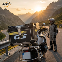 Boîte à bagages arrière pour moto en aluminium verrouillable, 45L, grand espace, résistante aux chocs, base à dégagement rapide pour les longs trajets