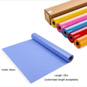 Großhandel 50cm x 25m Wärme presse Druck Transfer T-Shirt Vinyl Aufkleber für Kleidung Textilien