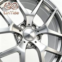 Jante forgée 5 branches en argent entièrement usinée, style OE, pour remplacement automobile, haute capacité de charge, vente en gros, export
