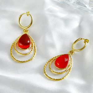 Tùy Chỉnh Phóng đại Kim Loại Giọt Hình Bông Tai Cho Phụ Nữ Brass Chất Liệu Tai Móc Phong Cách Và Tai Clip Phong Cách Phụ Nữ Sử Dụng - Product Image 3