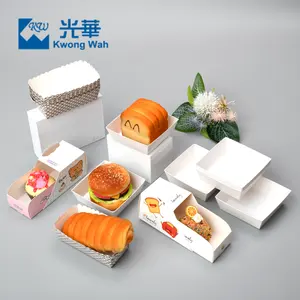 Custom Cardboard Papercorrugated Hamburger Fries Delivery Food Grade Paper Box Packaging