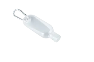Nach farbe 30ml 1 unzen kunststoff PETG hängen hand sanitizer spray flasche mit karabiner schlüsselanhänger clip