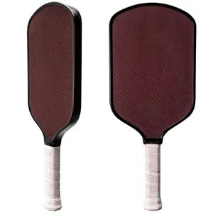 Customized Red Surface Thermoformed Foam Injected Full Red KVL Aramid Pickleball Paddle With Honeycomb 16mm 14mm PP Cor