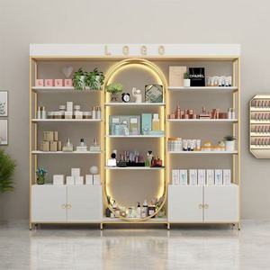 ชั้นวางสินค้าร้านเสริมสวยพร้อมไฟ LED ตู้โชว์สินค้าทำผมทันสมัย ปรับแต่งโลโก้ได้ เฟอร์นิเจอร์ร้านเสริมสวย ชั้นวางเก็บของ - Product Image 6