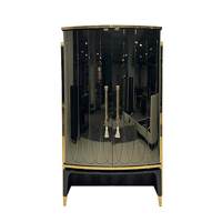 Armoire à miroir Art déco de luxe une pièce glamour moderne avec façade de miroir associée à une armoire à vin de luxe moderne