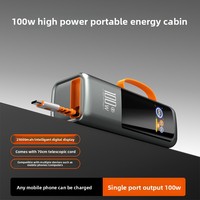 Batterie externe haute puissance 20V5A 20000mah ABS ignifuge avec câble rétractable intégré, interfaces USB-A/Type-C pour charger les ordinateurs portables