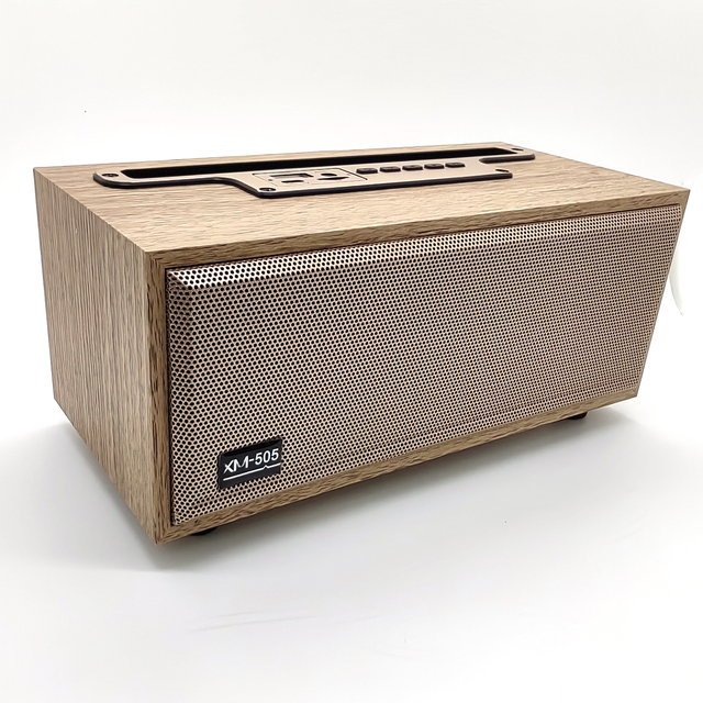 XM-505 Retro Wooden Wireless BT Speaker Sound Bar Woofer Active Stereo Bass HIFI Music Box Household Speaker FM Radio/TF/USB