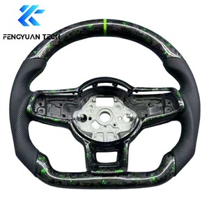 Volante in Fibra di Carbonio con LED e Cambio al Volante per VW Golf GTI 7 Mk7 7,5 7R R Mk7R <span class=keywords><strong>Audi</strong></span> A3 <span class=keywords><strong>8V</strong></span> JETTA Tiguan Accessori - Product Image 2