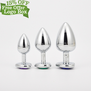 Boîte personnalisée gratuite - Plug anal en acier inoxydable à succès, perle de cristal, plug anal pour femmes et hommes, stimulation <span class=keywords><strong>sexuelle</strong></span> - Product Image 3