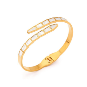 Stainless Steel <b>Shell</b> <b>Bracelet</b> Gold Plated Cuff Minimalist Women's Jewelry - Product Image 2