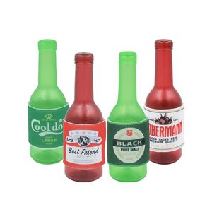 Famipet personalizado nueva llegada botella de cerveza diseño duradero no tóxico TPR indestructible perro chirriante juguete masticable para mascotas juguete para masticar - Product Image 1