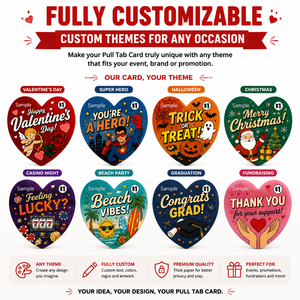 Billets à déchirer personnalisés de haute qualité avec logo, à fenêtre unique et languette en forme de cœur, sur le thème de la Saint-Valentin, pour cartes à prix à déchirer - Product Image 5