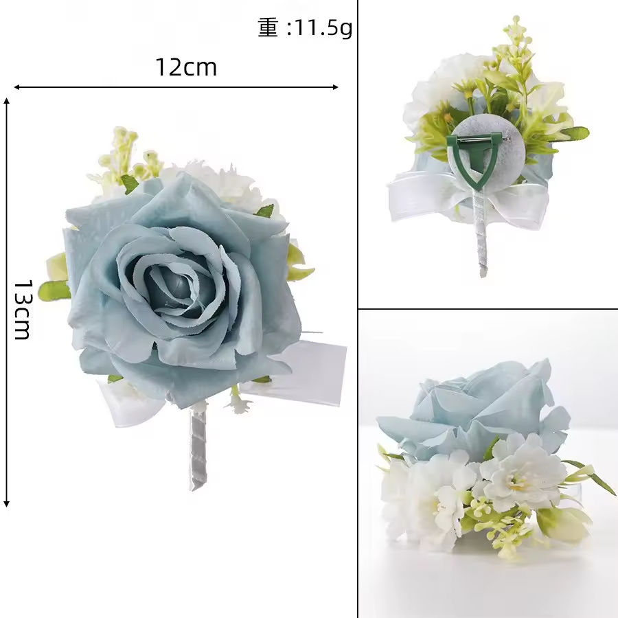 ดอกไม้ติดหน้าอกสีฟ้าท้องฟ้าเต็มไปด้วยดวงดาว