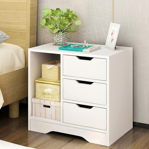 Simple and Modern Bedside Table, Economical Storage Cabinet for <strong>Small</strong> Bedroom, Artificial Wood Bedside Storage <strong>Shelf</strong> - Product Image 3