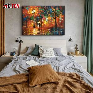 Gran enmarcado abstracto árbol rojo paisaje puro pintura <span class=keywords><strong>al</strong></span> óleo pintado a mano arte de pared decoración del hogar lienzo con pinturas de paisaje - Product Image 4