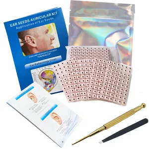Kit de acupuntura com sementes de orelha multiconditional, 1200 contagens, sementes descartáveis para cuidados com os ouvidos, adesivos de acupuntura para terapia de massagem