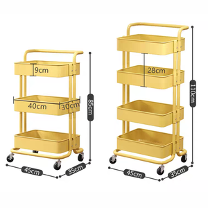 Atacado <span class=keywords><strong>YI</strong></span> <span class=keywords><strong>WU</strong></span> Estante Moderna de Aço Carbono de 4 Níveis Móvel Multiuso para Armazenamento na Sala de Estar e Cozinha - Product Image 6