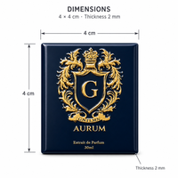 Étiquette personnalisée en métal pour parfum, badge émaillé, épingle de revers, étiquette décorative OEM, plaque pour flacon de parfum, logo en relief, vente en gros