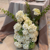 Bunga Hydrangea Buatan Realistis, Bunga Lateks Tiruan Sentuhan Asli Warna Putih untuk Dekorasi, Rangkaian Bunga Pernikahan, Grosir