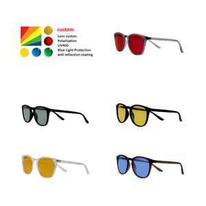 Gafas de Sol Vintage Personalizadas con <span class=keywords><strong>Lentes</strong></span> Rojas Anti Luz Azul, Eliminan la Fatiga Ocular, para Uso Nocturno, Hechas a Mano - Product Image 3