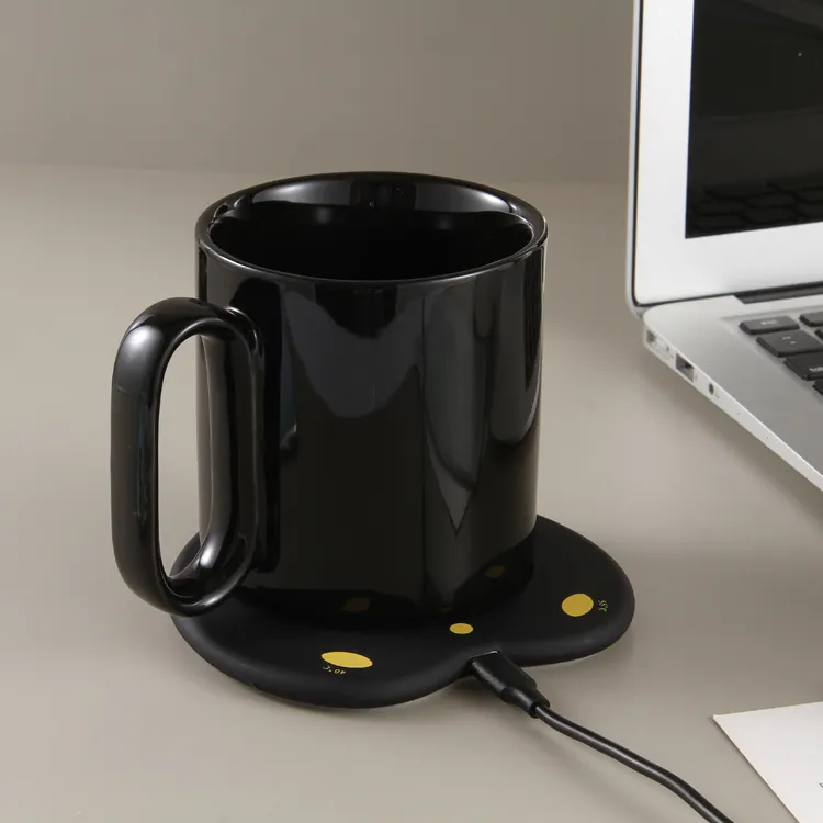 Elektrischer Trinkbecherwärmer Pad Tasse Kaffeebecherwärmer mit Einstellungstemperatur intelligenter Becherwärmer drahtloser beheizter Kaffeebecher