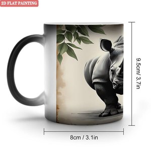 Frosted Black <b>Ceramic</b> <b>Mug</b> 11oz Heat Activated Daily Tea Cup - Product Image 1