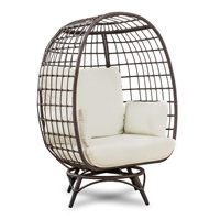 Nouveau design Fauteuil œuf d'extérieur en rotin pour balcon d'hôtel, chaise simple de patio imperméable, chaise à bascule de jardin en osier tressé à la main