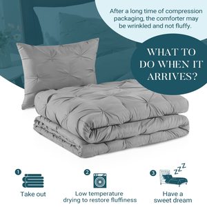 QSY Organic Reversible Queen <strong>Bed</strong> <strong>Comforter</strong> Set with 2 Pillow Shams Alternative Simple Style for All Seasons Polyester Filling - Product Image 6
