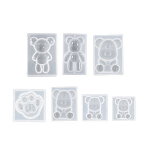 Molde de silicona con forma de oso sentado para hacer joyas DIY, herramientas de manualidades, suministros de adornos de réplica de forma irregular blanca - Product Image 5