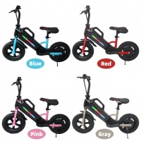Trottinette électrique pour enfants avec pneus tout-terrain, lumières LED colorées, siège réglable, trottinette électrique d'équilibre pour tout-petits