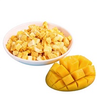 Halal Gefreeze-droogde Zoete Mango Blokjes Watergeconserveerd Aangepaste Verpakking Smoothie Bowl Topping Vegan Gezonde Snack Bulk