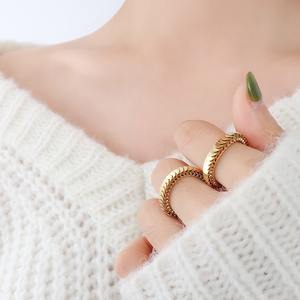 Anillo de cadena de acero inoxidable con Ciempiés chapado en oro de 18k, cadena cubana ajustable, joyería al por mayor - Product Image 4