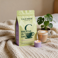 Sachet d'emballage personnalisé en plastique pour café, pochette refermable à fermeture éclair, pour café moulu, présentoir de vente au détail, directement de l'usine