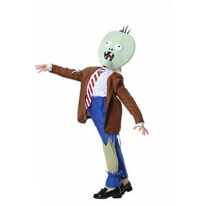 Disfraz de zombie para niños, disfraz de Plants Vs Zombies para Halloween, actuación en escenario, corbata a rayas azul y marrón incluida - Product Image 4