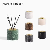 Bouteille porte-bâton d'encens vide de luxe en marbre naturel et pierre d'onyx de forme carrée ronde de 60ml