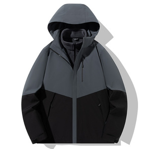 Veste imperméable coupe-vent 3 en 1 pour homme avec doublure en polaire pour vêtements de travail automne-hiver - Product Image 2