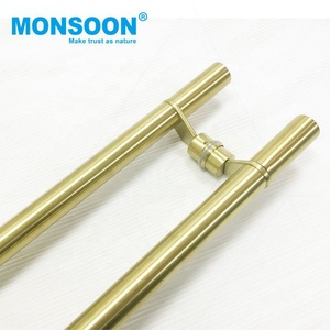 Poignée de porte coulissante ronde moderne en finition argent sable pour la maison, le bureau, l'hôtel, les portes en bois, en laiton et en verre - Product Image 3