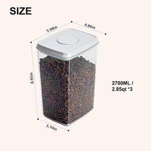 Transparent <b>Plastic</b> Eco-Friendly Airtight Seal Jars Flip Top Dry Food <b>Containers</b> Pet Food Kitchen Grains Cereal Storage Carton - Product Image 2