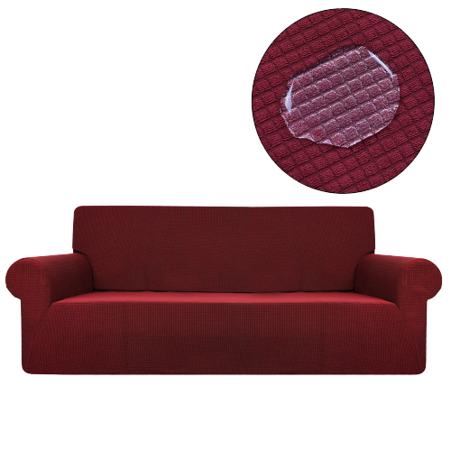 Новый дизайн чехлы для диванов для 4-местный Сделано в Китае стрейч диван крышка с тремя сиденьями, с переключением между дальним и дивана Recliner 24 цвета 600-1200g с геометрическим рисунком