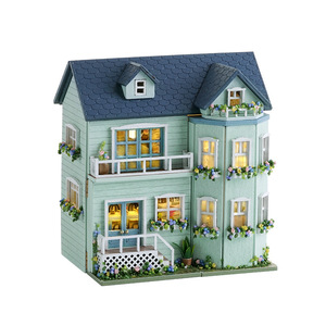 Houten Poppenhuis Warm Landhuis Full Star Dessert Winkel Romantisch Kasteel Poppenhuis Voor Meisjes Miniatuur Meubels Voor Poppenhuis - Product Image 2
