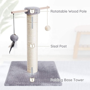 Kucing menggaruk tiang tali Sisal alami dan bola gantung pohon kucing memanjat bingkai mainan - Product Image 6