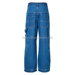 Ensemble en jean personnalisé pour homme, ensemble deux pièces en jean bleu épais, veste et jean unisexe - Product Image 6