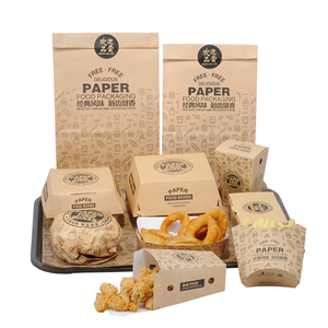Caja para Hamburguesas de Pollo Frito Ecológica con Impresión Personalizada y Opción de Grabado en Relieve para Cajas de Envío de Sushi y Comida para Bebés, Papel de Grado Alimenticio - Product Image 1