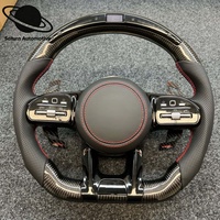 Volant en fibre de carbone LED pour Mercedes Benz W176 W205 W212 W222 W463 W464 W204 W218 AMG CLA S63 G63 E63 Custom Racing Grip
