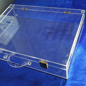 Op maat gemaakte draagbare plexiglas promotiegeschenkverpakking koffer transparante acryl koffer met handvat - Product Image 2