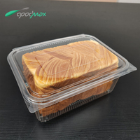 Vente chaude Transparent PET Plastique Cuisson Pain Pâtisserie À Emporter Boîte D'emballage Jetable De Qualité Alimentaire pour Salade