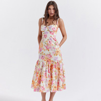 Robe d'été décontractée à bretelles pour femme, imprimé floral, grande taille, longue, pour la plage